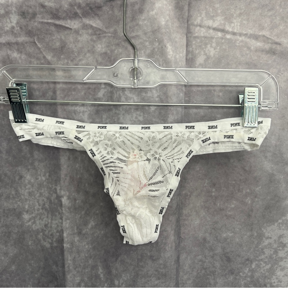 White Lace Thong